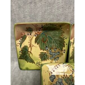 Ambiance Collections Bordeaux Nanette Lacher Set of 6 Square Plates Grapes